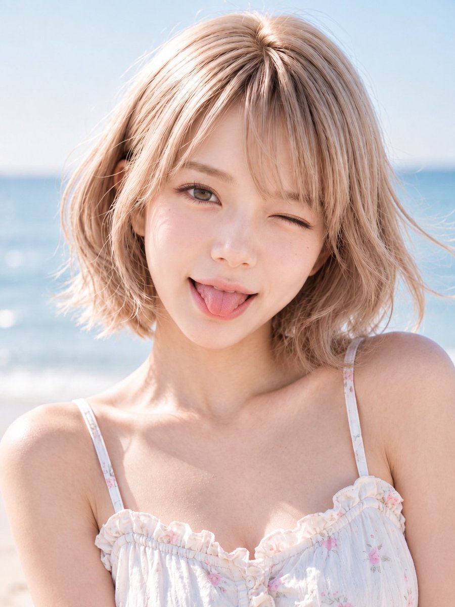 Using the provided reference image as the identity and style base, regenerate the portrait with a playful exp… - AI提示词参考图，来自西西提示词