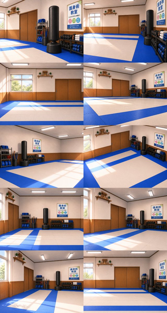 Using the provided reference image as the exact room base, generate a contact-sheet collage showing {argument… - AI提示词参考图，来自西西提示词