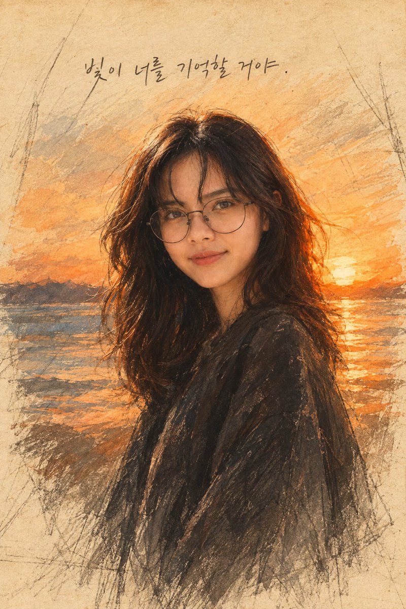 Create a timeless traditional watercolor portrait on aged beige textured paper, showing {argument name="subje… - AI提示词参考图，来自西西提示词