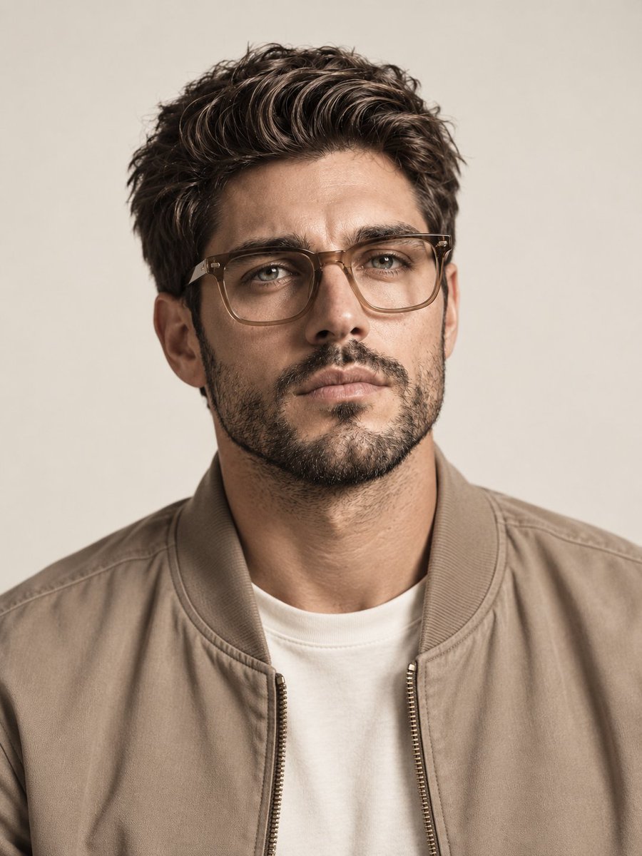 Photorealistic professional studio portrait of a {argument name="subject" default="handsome Caucasian man in … - AI提示词参考图，来自西西提示词