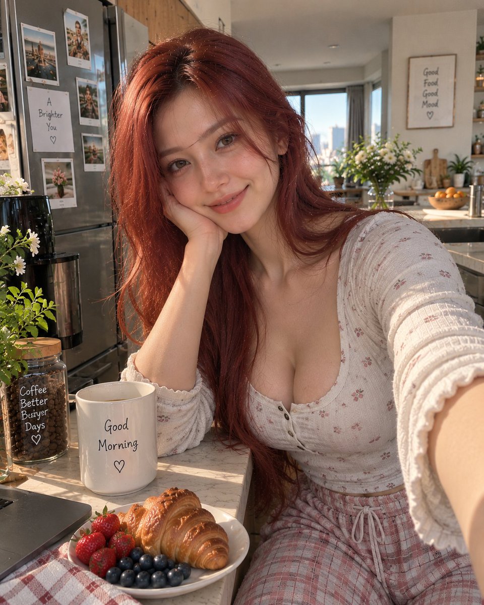 Photorealistic 4:5 morning lifestyle photograph of the {argument name="subject" default="same young adult wom… - AI提示词参考图，来自西西提示词