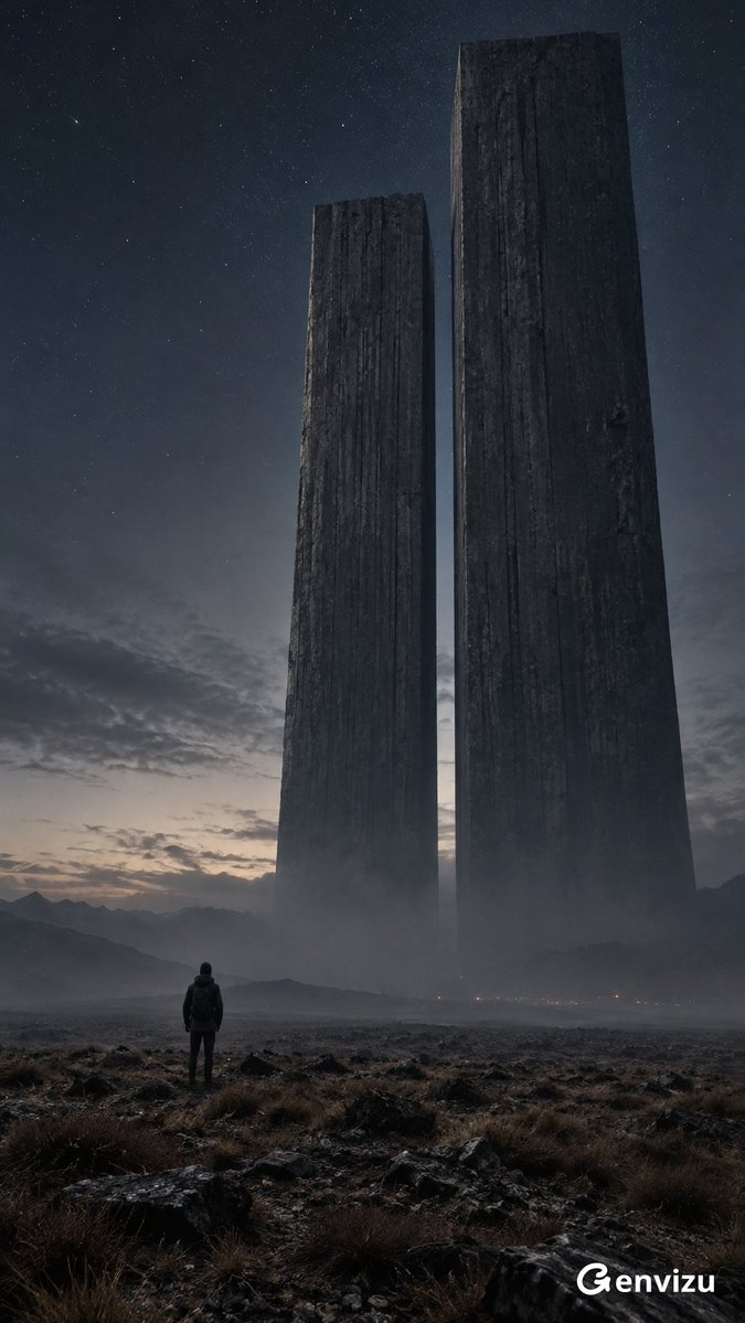 Generate a {argument name="aspect ratio" default="9:16"} vertical, surreal night wasteland photograph with be… - AI提示词参考图，来自西西提示词