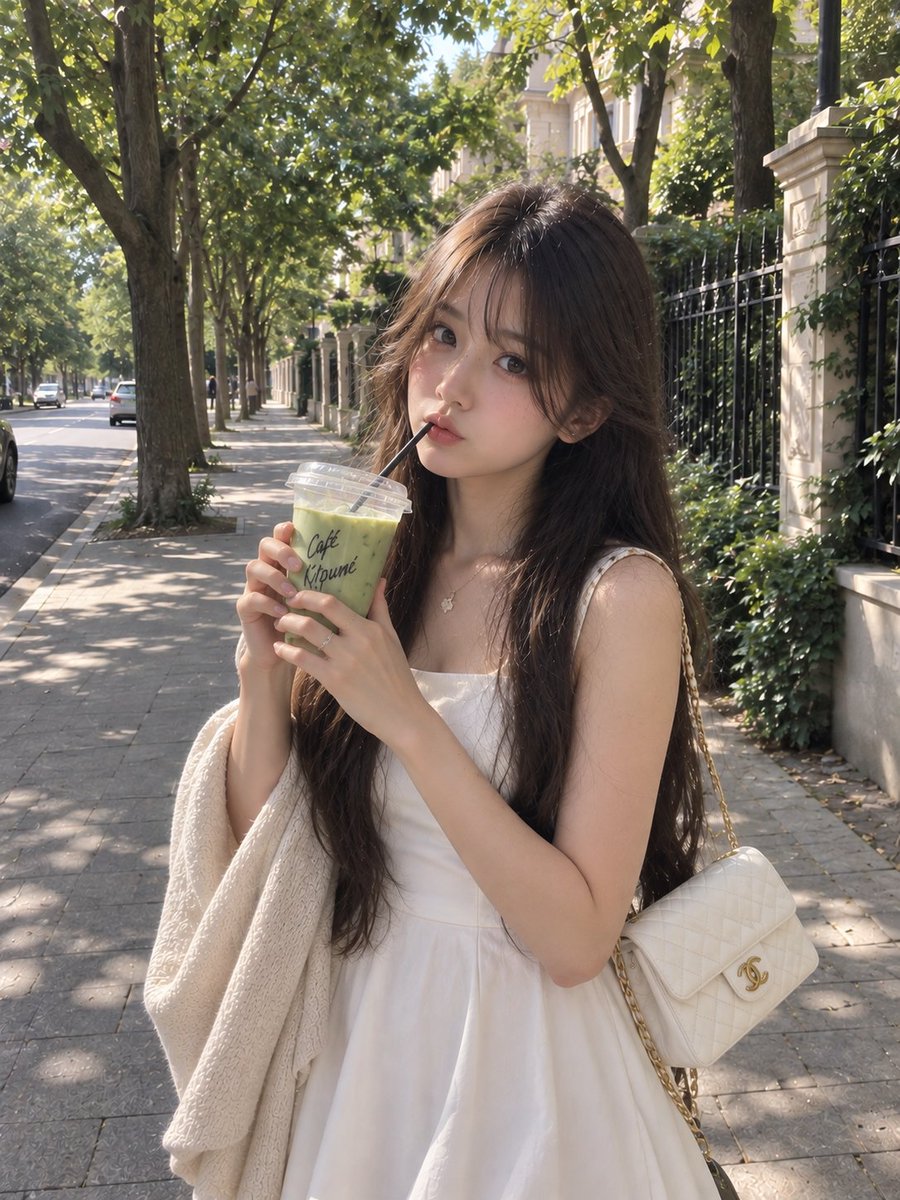 Ultra-realistic outdoor lifestyle portrait of a {argument name="subject" default="young woman standing on a q… - AI提示词参考图，来自西西提示词