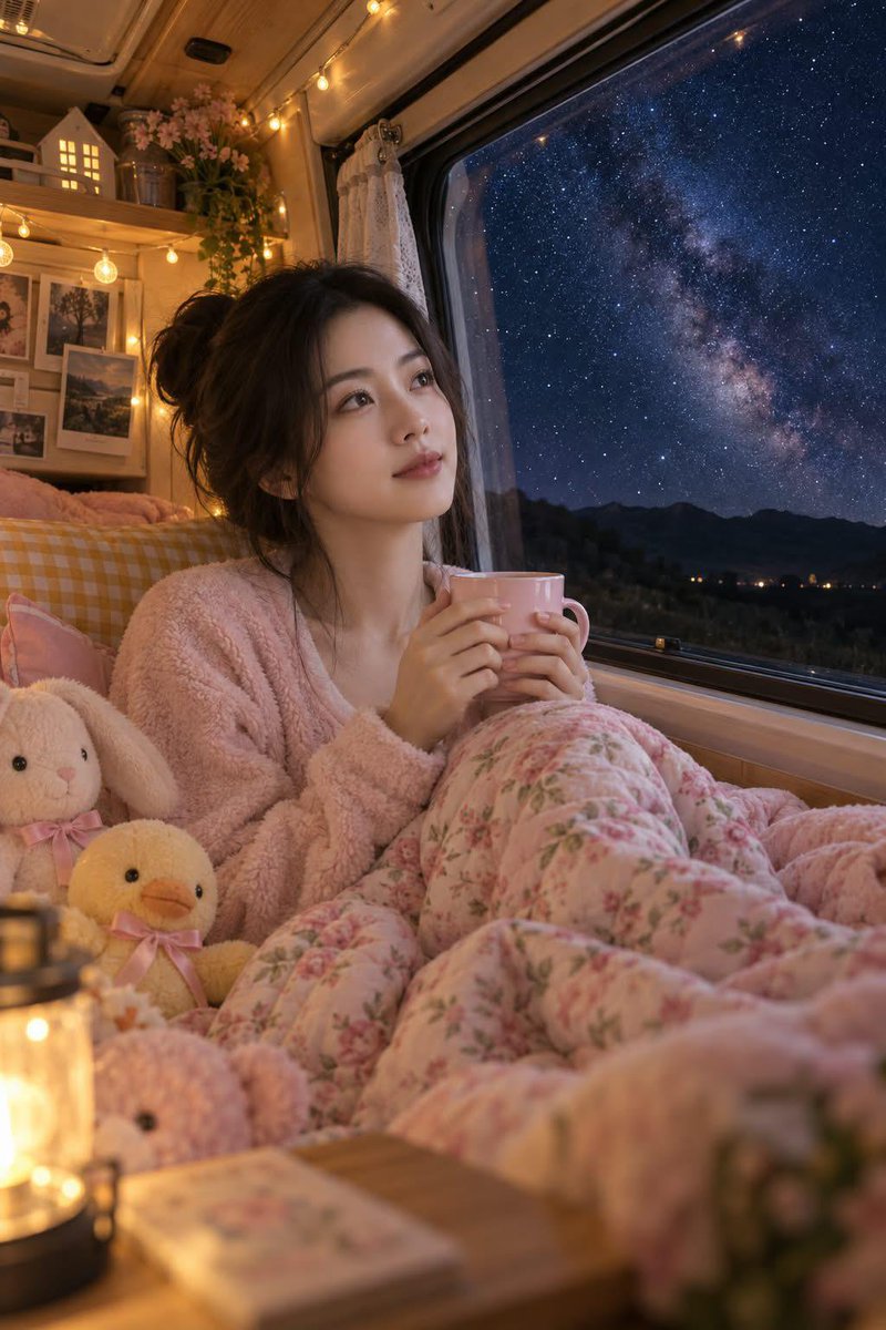 A realistic cozy highly detailed photograph of a {argument name="subject" default="young East Asian woman wit… - AI提示词参考图，来自西西提示词